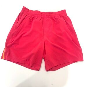 Lululemon Pace Breaker Men’s bright pink and orange Athletic Shorts like new M